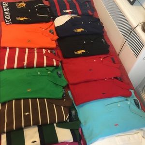 Lot of 14 Ralph Lauren Polo short sleeve shirts.